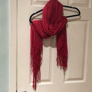 Deep coral colored scarf